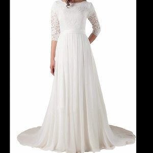 Ivory modest wedding dress!